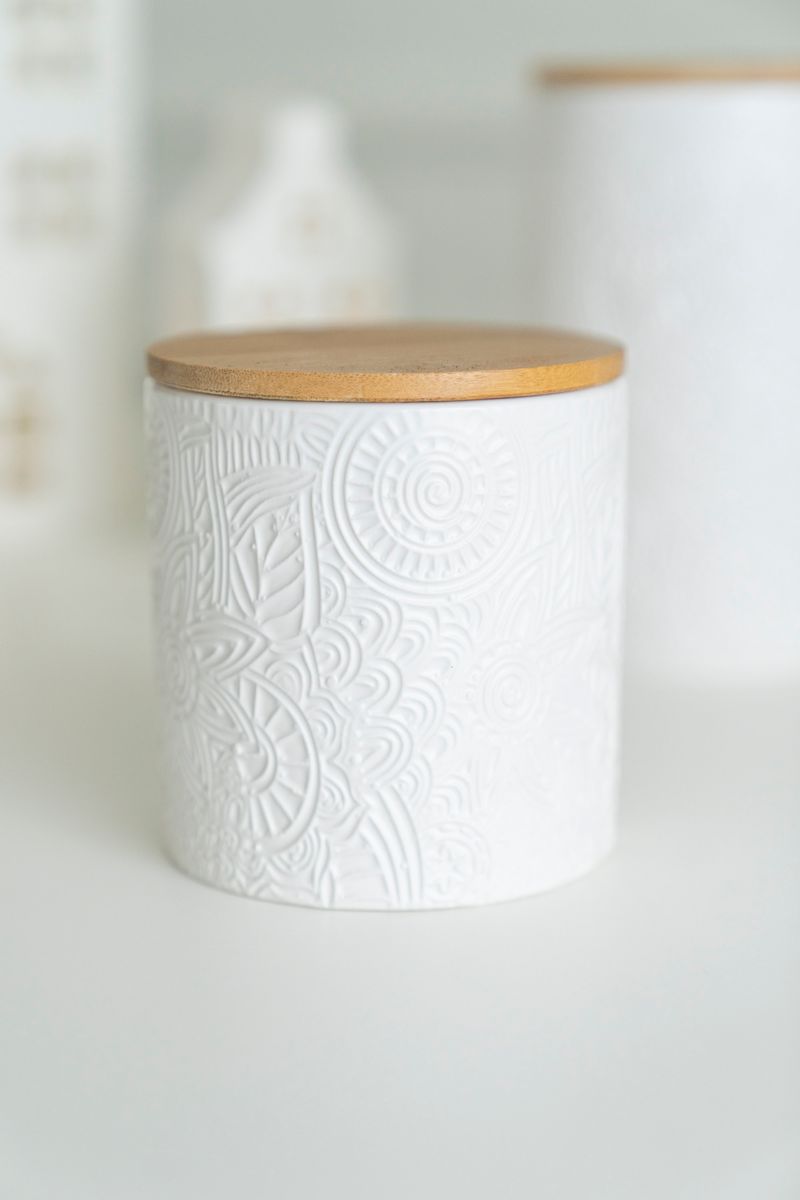 Keramikkrukke m/lokk 10x10cm