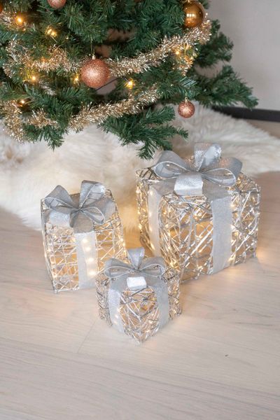 Hovedbilde Dekorgave 3pk Firkantet - Sølv