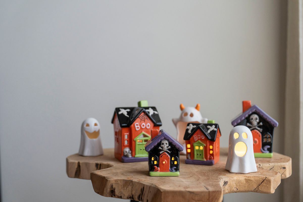 LED Halloween Hus 10,5cm - Skalle