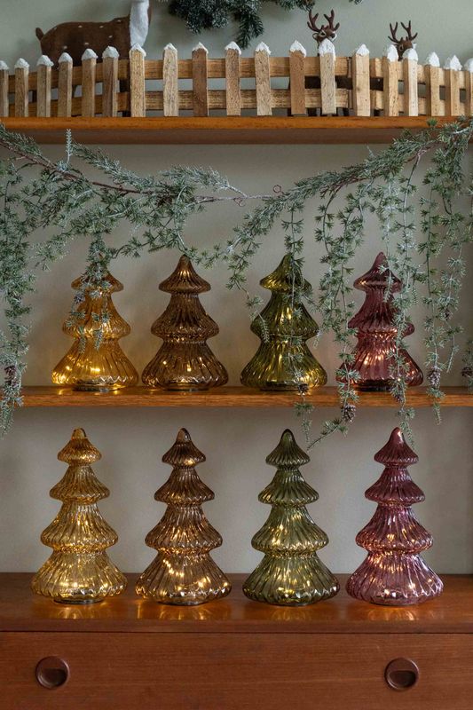 Glasstre LED 24cm - Gul