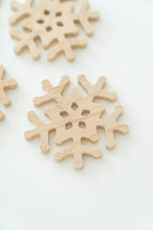 Glassbrikker 4pk - Snøfnugg