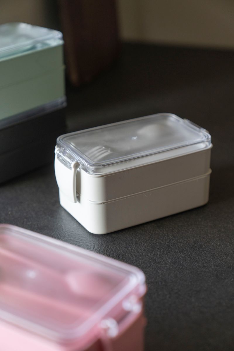 Lunsjboks m/bestikk - Beige