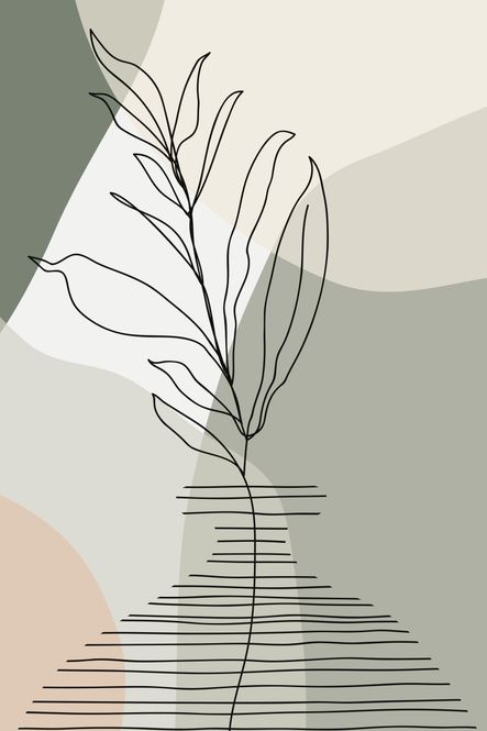 Hovedbilde Poster - Abstrakt Grønn og Beige 3