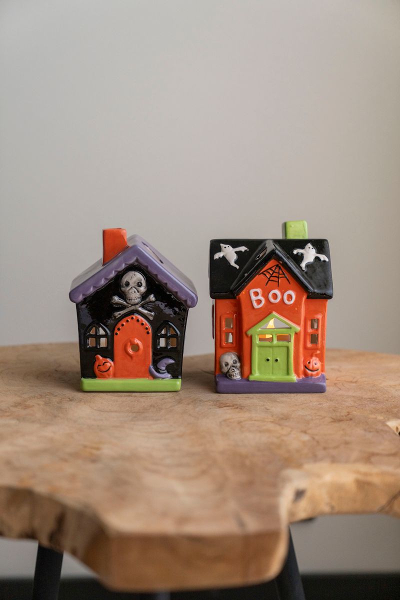 LED Halloween Hus 10,5cm - Skalle