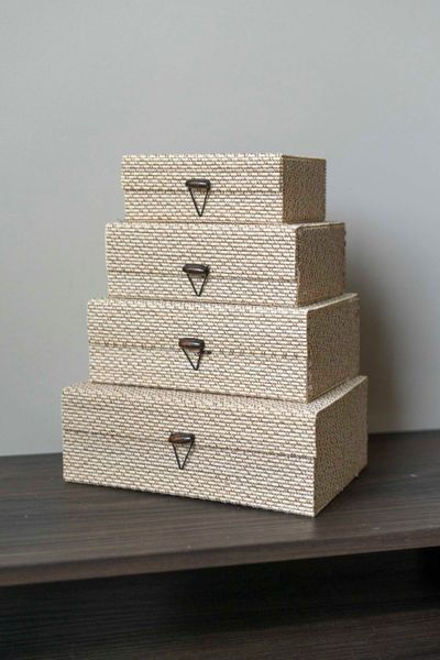 Hovedbilde Oppbevaringsbokser 4pk Strå