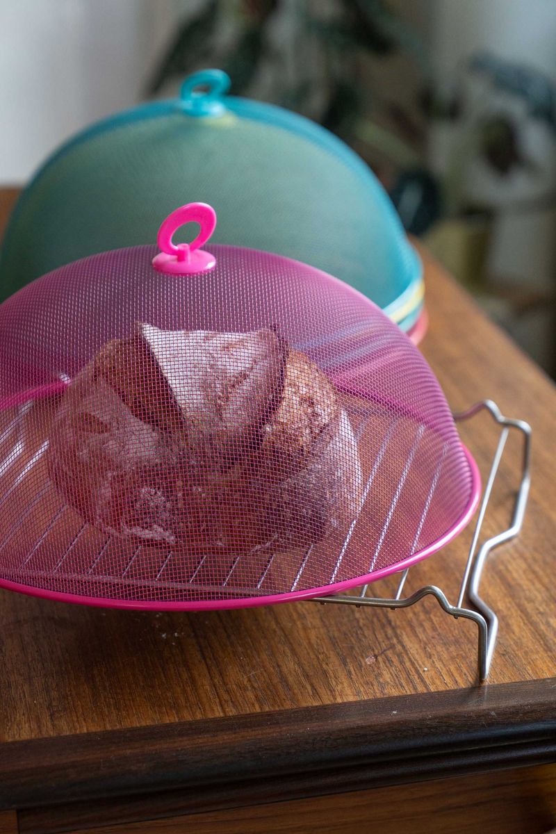 Matdeksel metall – Ø35×H14 cm – Rosa