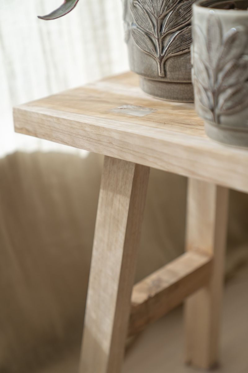 Benk i teak – 100×25×42 cm