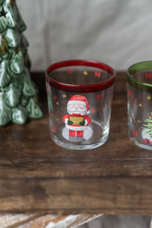 Vannglass 380ml - Rød Nisse