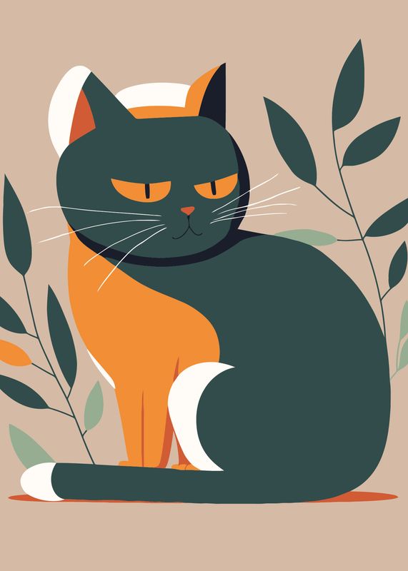 Poster - Abstrakt Katt 2