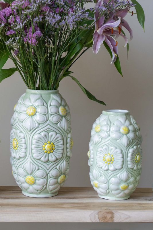 Vase blomster – 22 cm – Grønn