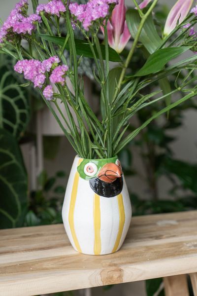 Hovedbilde Vase Fugl 15x17cm - Gul