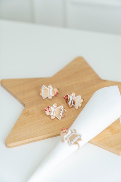 Hovedbilde Serviettring 4pk - Pepperkake Dame