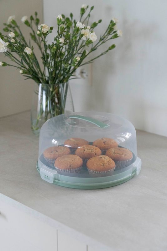 Kakeboks m/cupcake holder - Mint