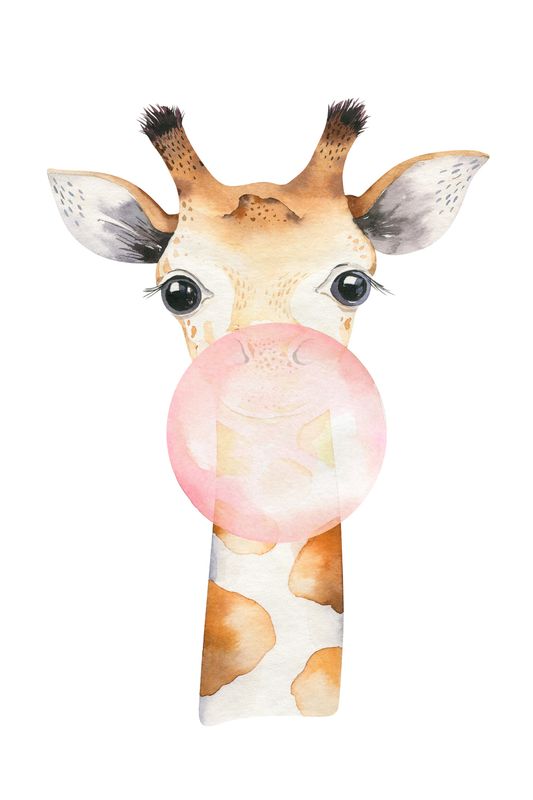 Poster - Giraff m/Tyggegummi