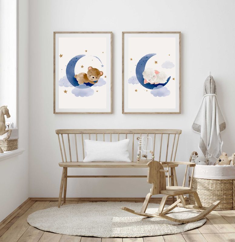 Poster - Blå Måne Bjørn