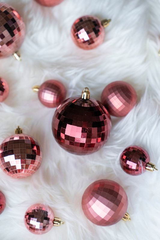 Julekulesett 64pk - Rosa