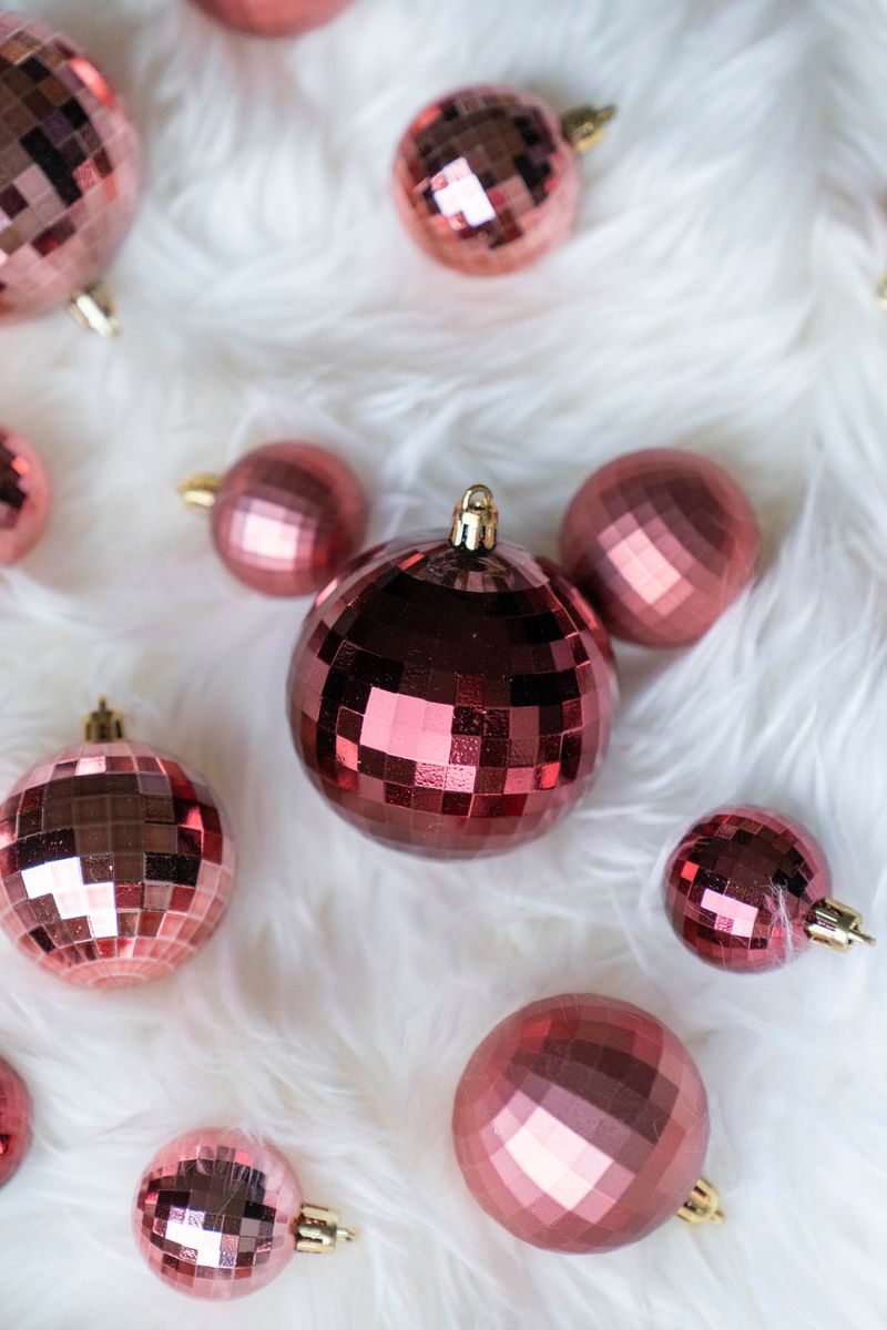 Julekulesett 64pk - Rosa