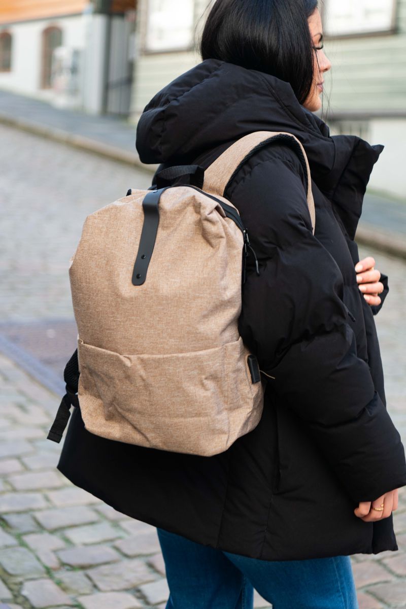 Ryggsekk 27x15x40cm - Brun