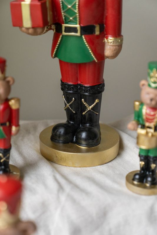 Nøtteknekker Bjørn 40cm - Rød