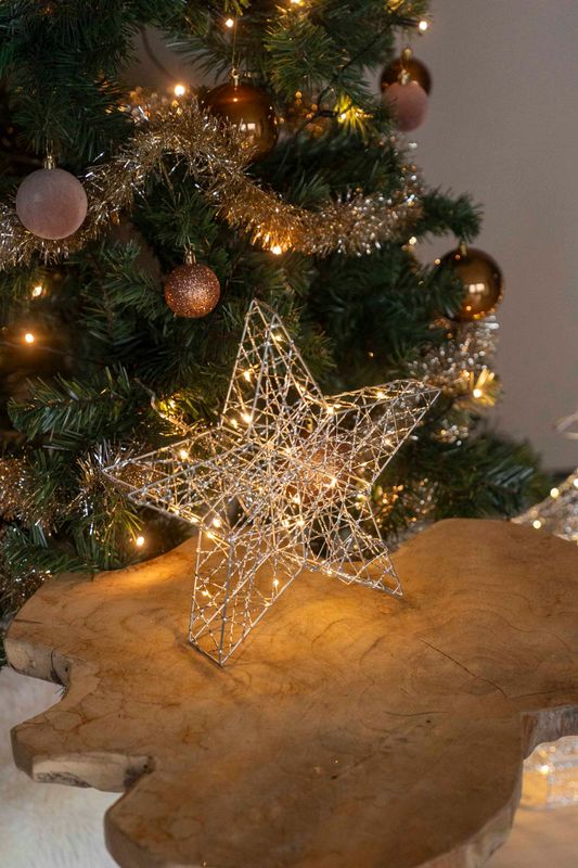 LED Stjerne 30cm Sølv