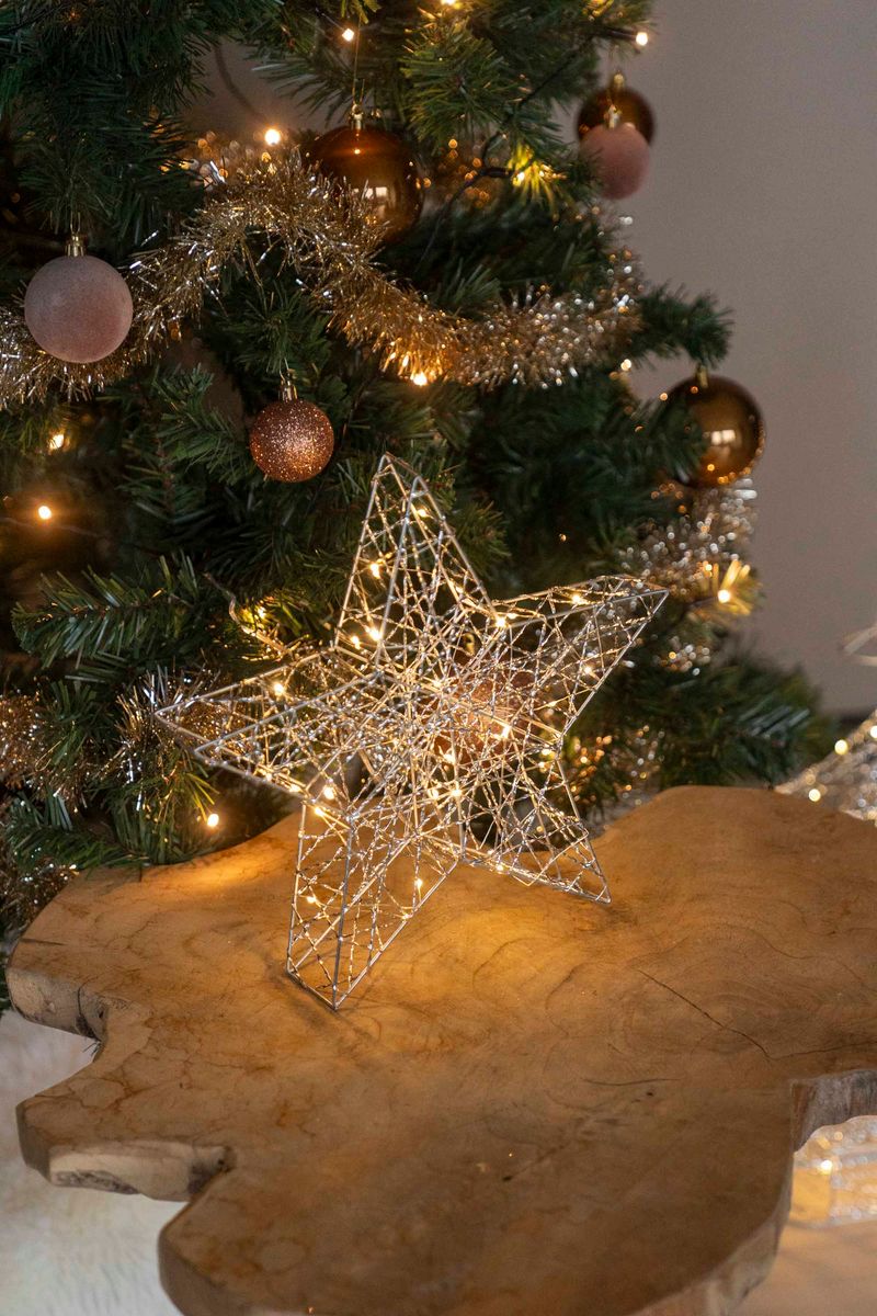 LED Stjerne 30cm Sølv