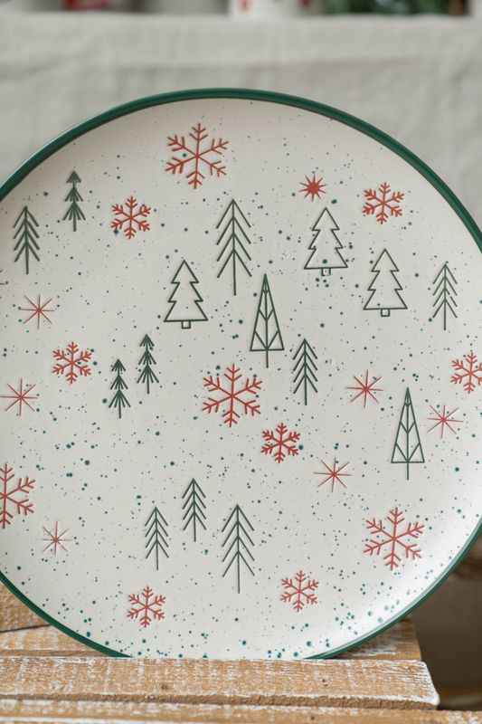 Julehilsen Tallerken 26,5cm - Tre