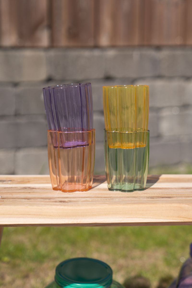 Blomst drikkeglass – 300 ml – grønn