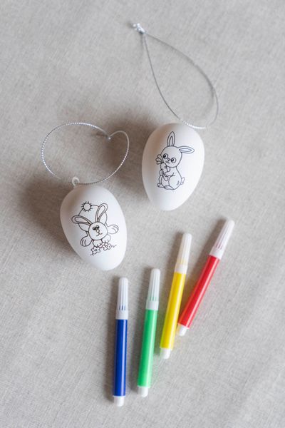 Hovedbilde Påskeegg DIY-sett – egg og fargeblyanter - ...