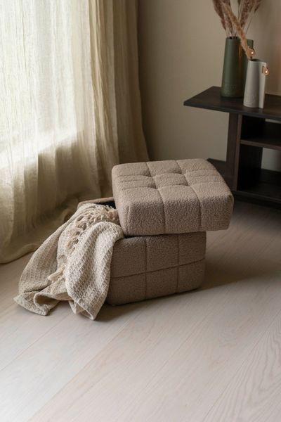 Hovedbilde Puff m/oppbevaring Teddy Brun