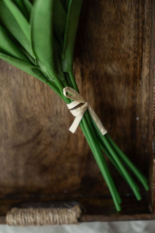 Tulipanbukett 32cm - Gul/Oransje