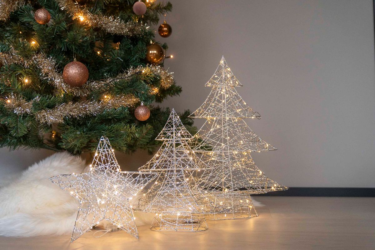 LED Stjerne 30cm Sølv