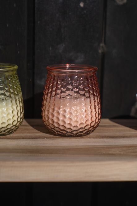 Hovedbilde Citronella- Mygglys i bobleglass – rosa