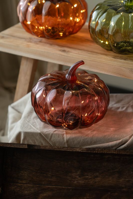 Glasgresskar LED 17cm - Rød