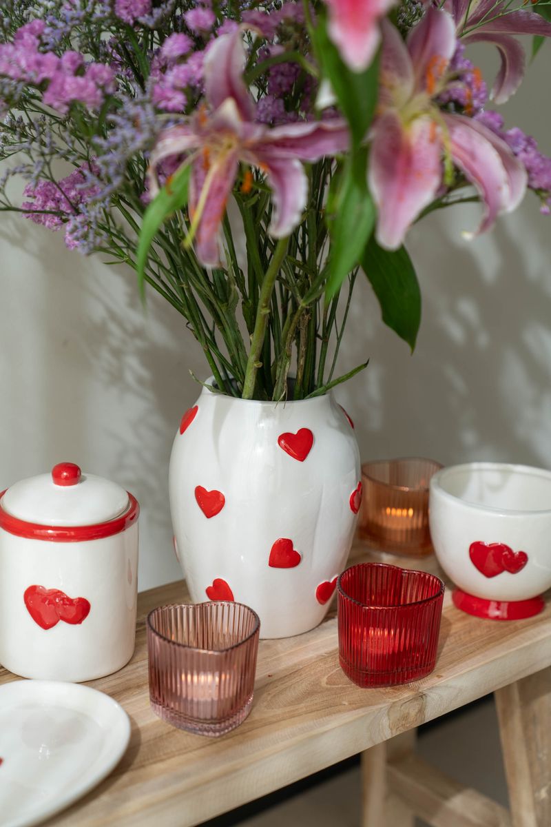 Vase - Hjertedryss 18cm 