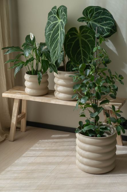 Hovedbilde Blomsterpotte galvanisert – 3pk – lys ...