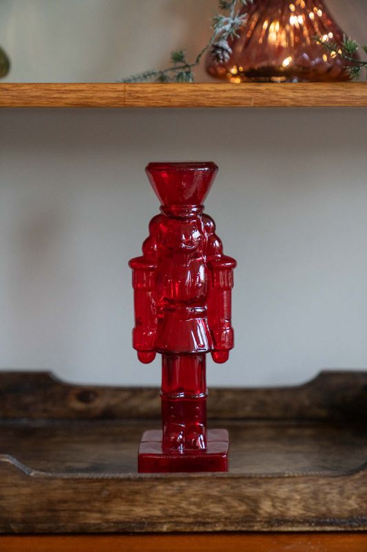 Nøtteknekker 22cm Glass - Rød