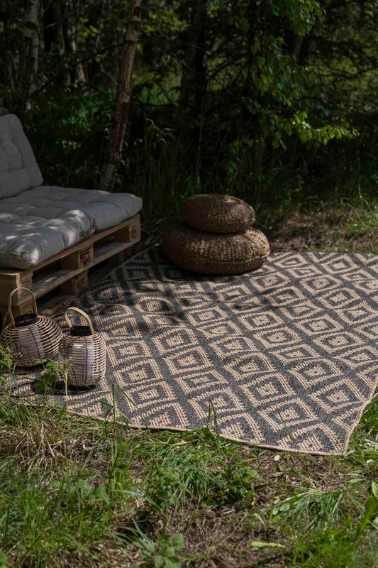 Utendørs Teppe 230x160cm Beige og Svart