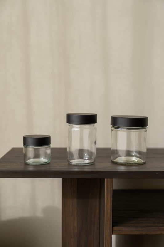 Krukke m/svart lokk 80ml