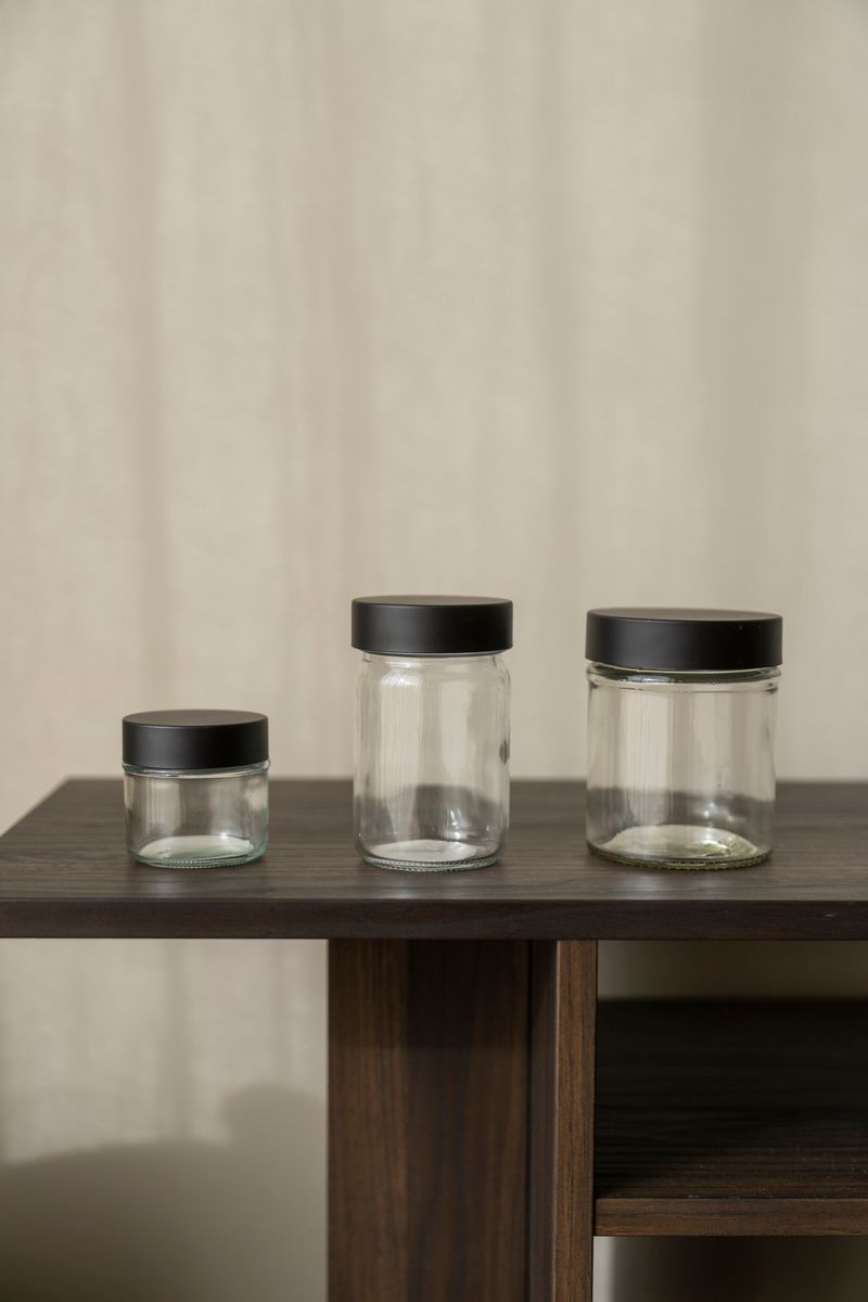 Krukke m/svart lokk 80ml