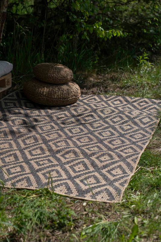 Utendørs Teppe 230x160cm Beige og Svart