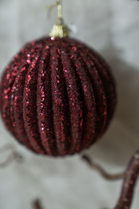Glimmer Julekule 10cm - Burgunder
