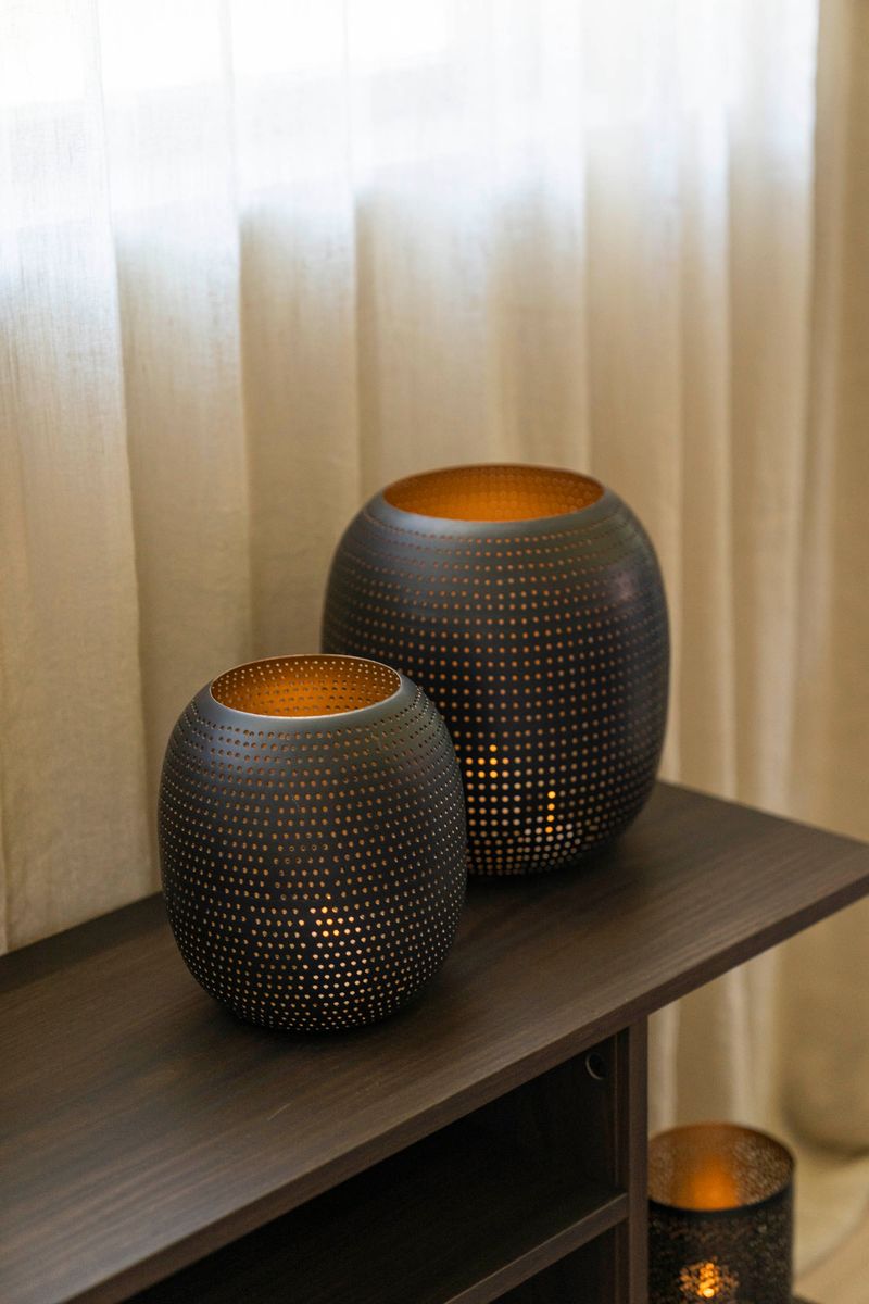 Lyslykt 21x22cm Svart