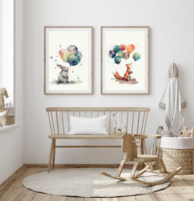 Hovedbilde Poster - Fargeballonger Kanin