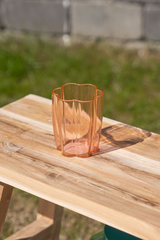 Blomst drikkeglass – 300 ml – rosa
