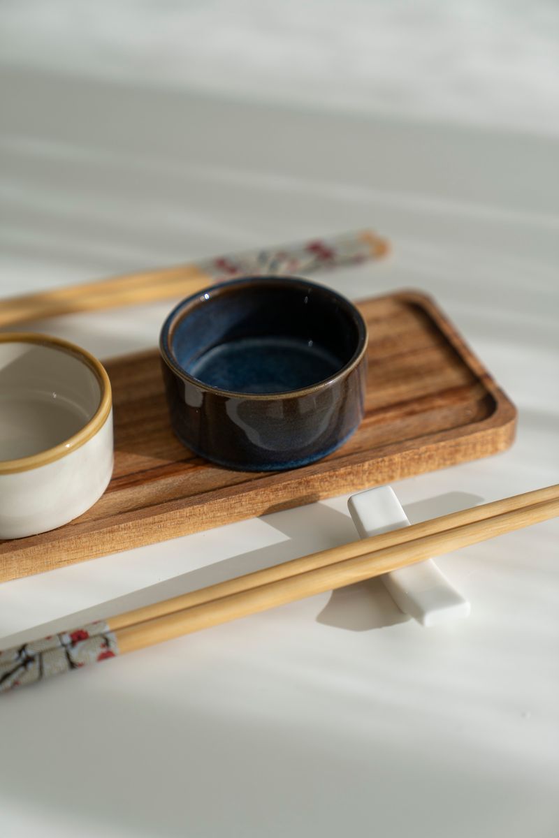 Sushisett - Blå og Hvit