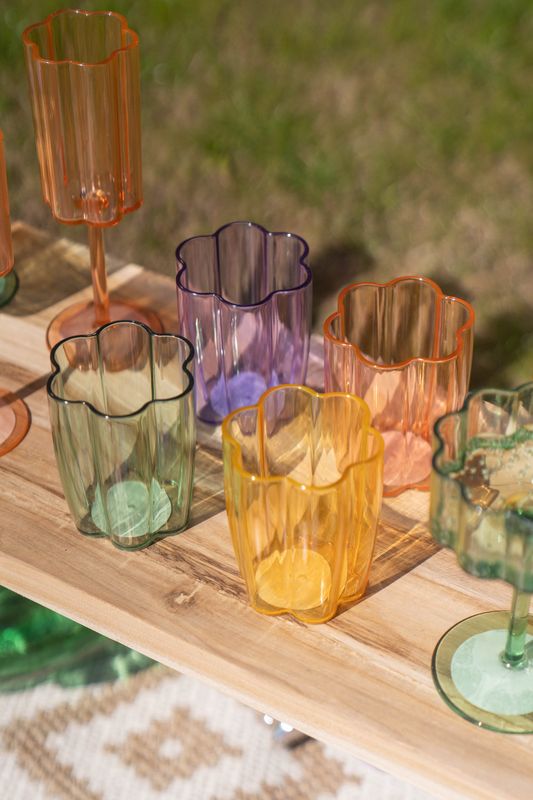 Blomst drikkeglass – 300 ml – lilla