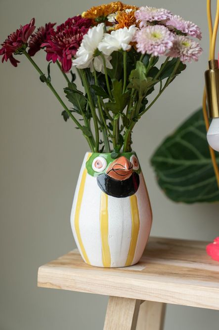Hovedbilde Vase Fugl 15x17cm - Gul