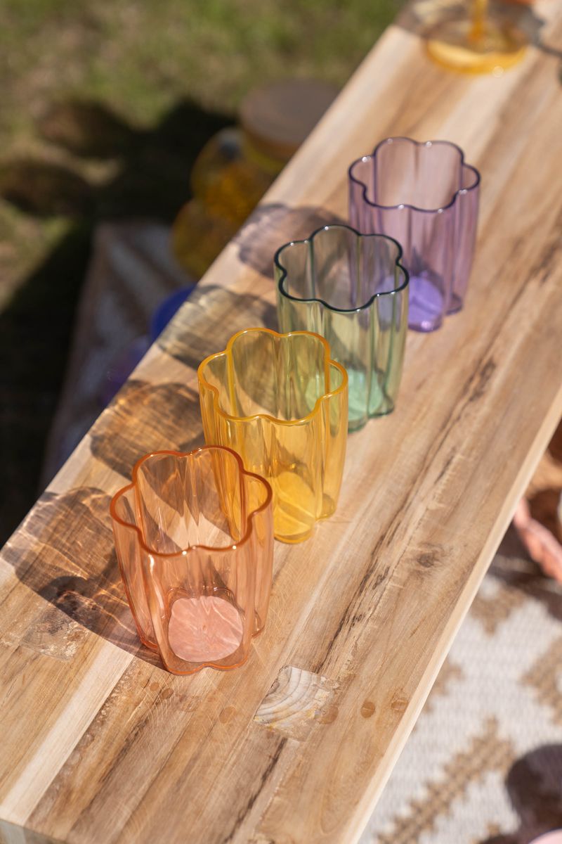 Blomst drikkeglass – 300 ml – lilla