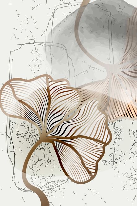 Hovedbilde Poster - Beige Blomst 1