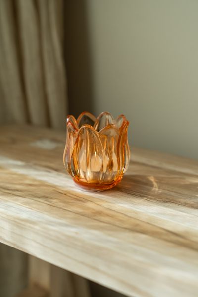 Hovedbilde Telysholder glass – oransje